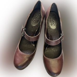 boc Burgundy Mary Jane Heels with Buckle Strap